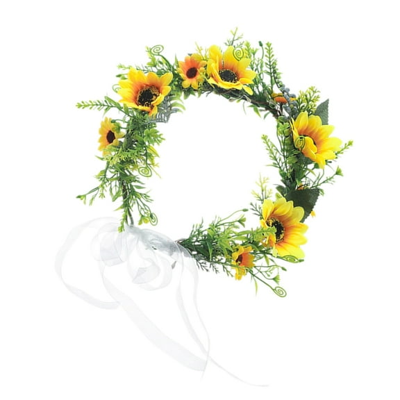 CIYISON Sunflowers Crown Leaf Headbands Women Bride Bride Leaves Wreath Wedding