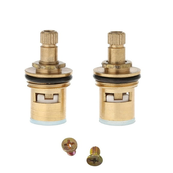 CIYISON Tap Valves Replacement 1/2" Brass Tap Cartridge Valves Ceramic Disc Quarter Turn 20 Teeth Fitting Connection