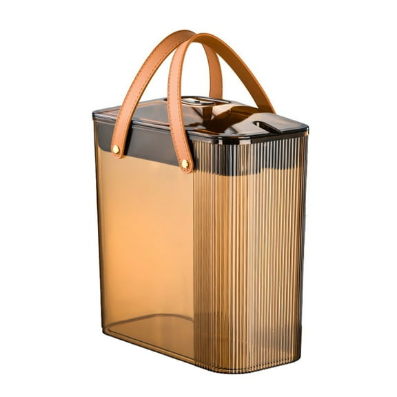 CIYISON Tea Residue Filter Bucket with Leathers Handle Small Trash Can Tea Room Drain Bucket Garbage Container Easy to Clean