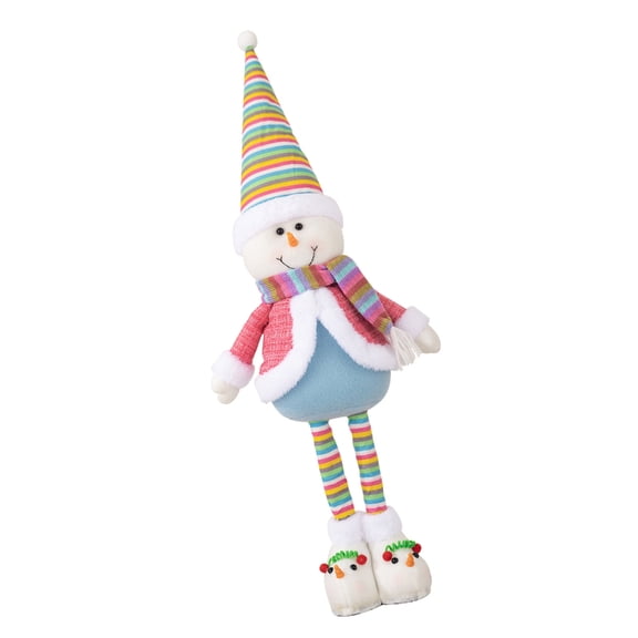 CIYISON Telescopic Christmas Doll Soft Fabric Extendable Legs Santa/Snowman Decoration