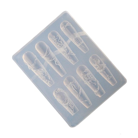 CIYISON Textured Silicone Stamping Plates With Floral Lace Bowknot Embossed Patterns