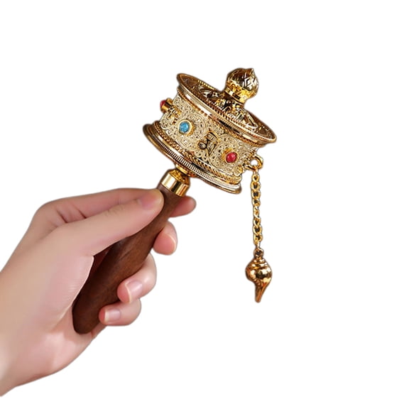 CIYISON Tibetan Special Crafts Prayer Wheel Hand Cranking Carvings Crystal Prayer Wheel Crafts Buddhist Gift