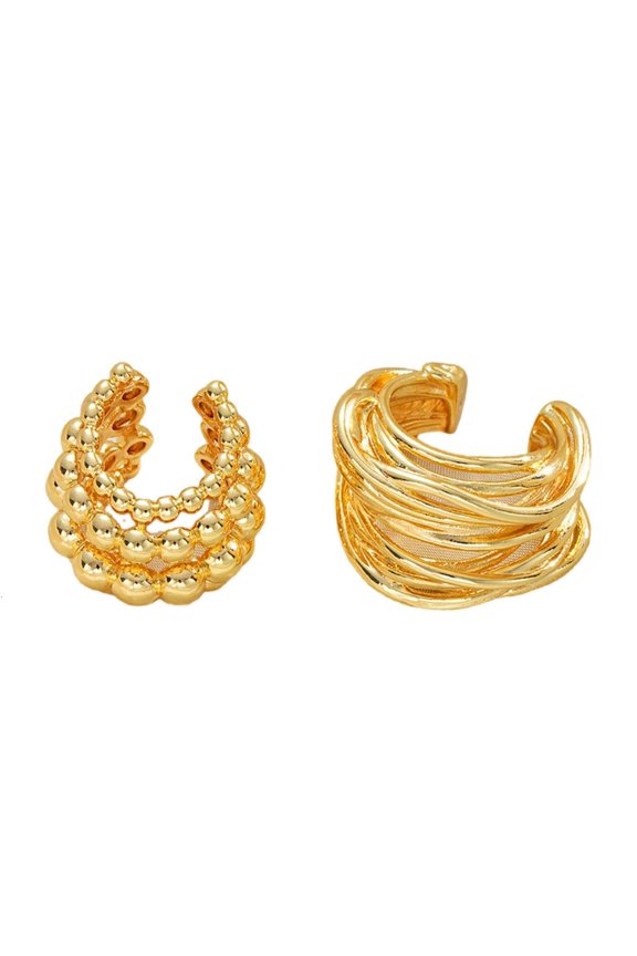 Two Pieces Set of Artistics Layer Bead Earrings for Modern Elegant Charm