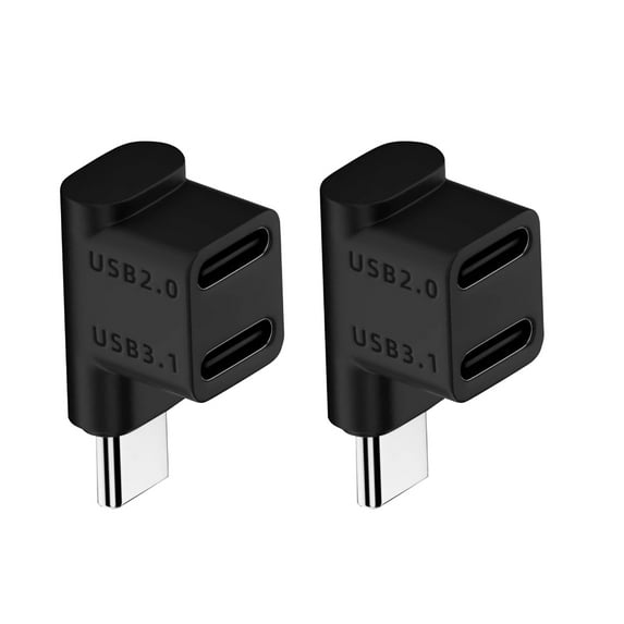 CIYISON USB 3.1 Type C Female to female 90 Degree Right Angle Male to 2 Female Adapter