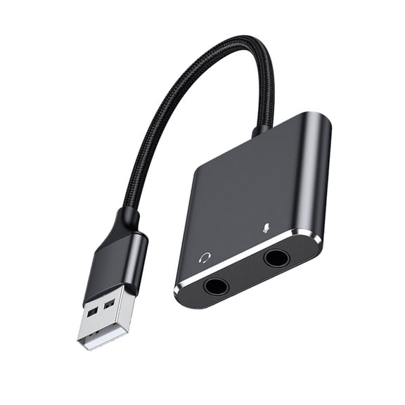 CIYISON USB Sound Adapter External Sound Card for PC and Laptop USB Microphones Adapter to 3.5mm for Headphone Speaker