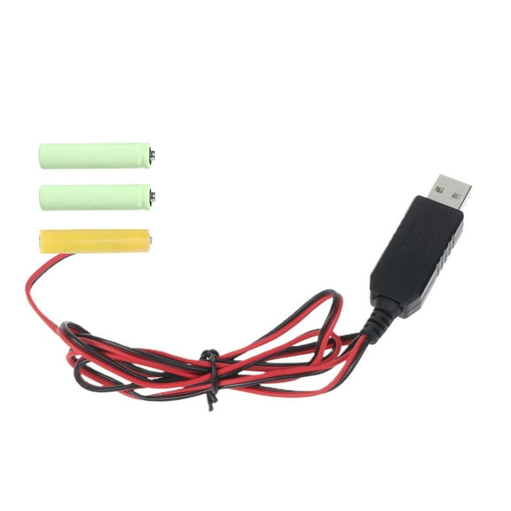 CIYISON USB to LR03 AAA Battery Eliminators Dummy Battery Power Cable USB5V2A to 4.5V1A