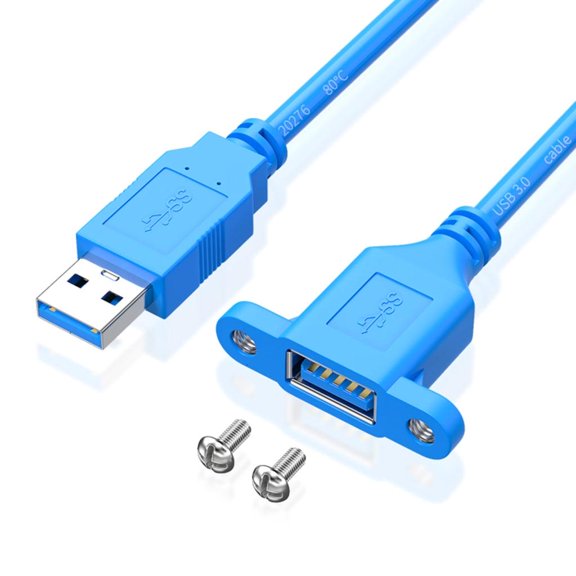 CIYISON USB3.0 Male Female Extendable Cable with Screw Mount for Various Devices