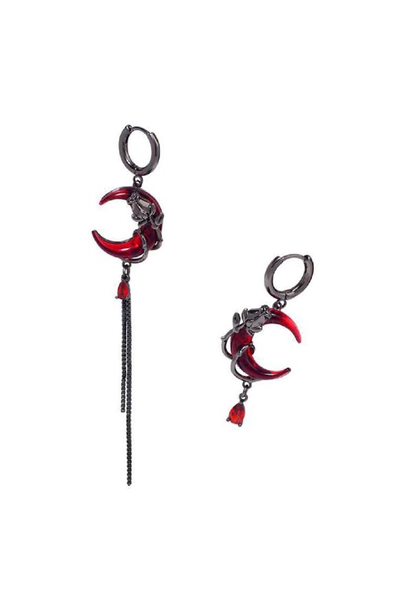 Unique Asymmetrical Tassels Designs Earrings Fashion Forward Tassels Earring In An Asymmetrical Crescent Shape for Women