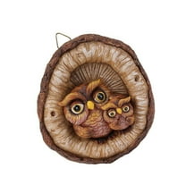 CIYISON Unique Owl Reading Gnomes Tree Faces Hanging Decors for Outdoor Yard and Garden