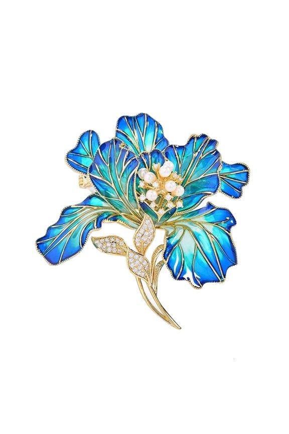 Versatile Floral Shaped Brooch Pin Stylish Peony Charm With Detailed Enamel