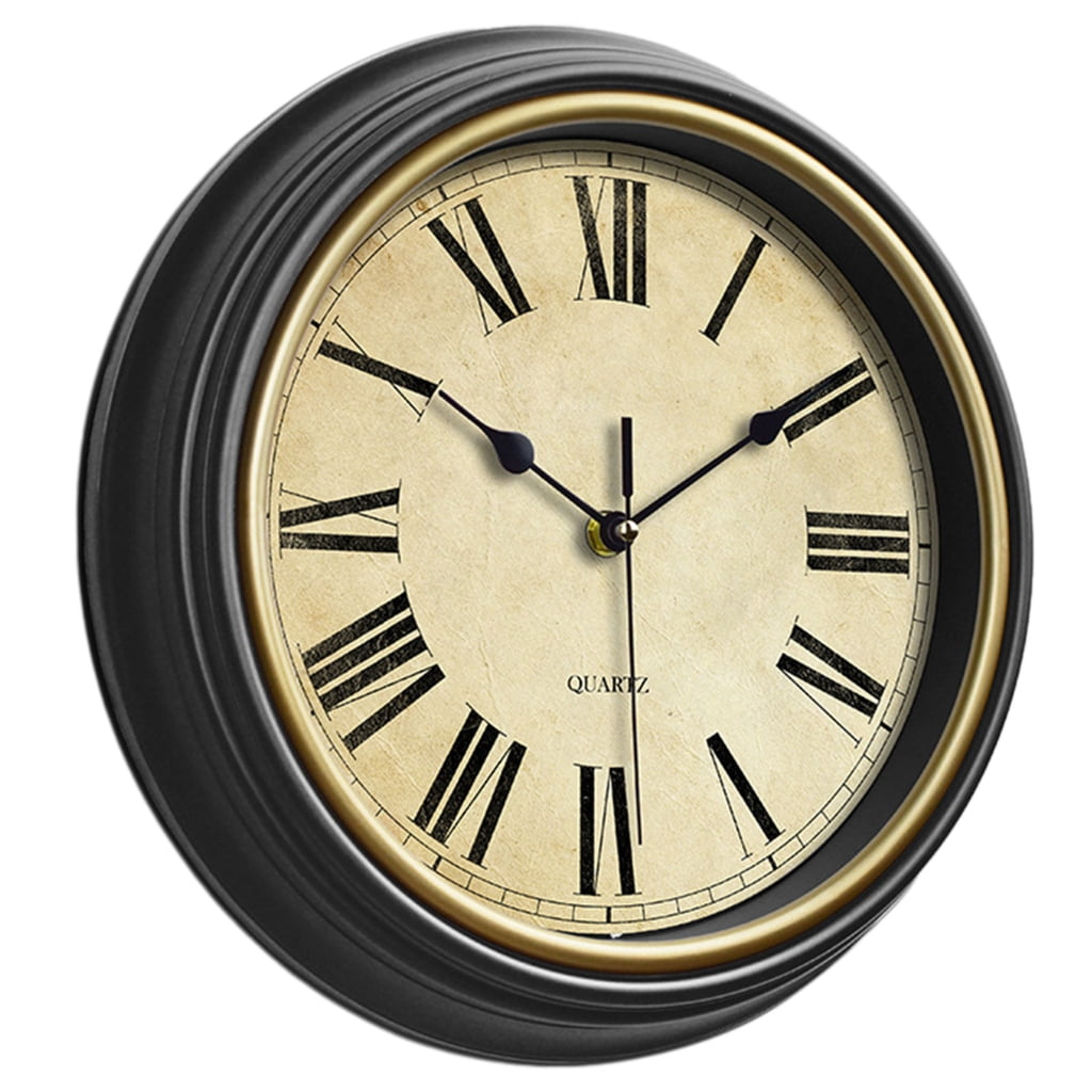 CIYISON Wall Clock 12'' Stylish Non Ticking Clocks Easy to Read Roman/Arabic Numerals