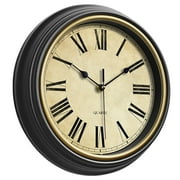 CIYISON Wall Clock 12'' Stylish Non Ticking Clocks Easy to Read Roman/Arabic Numerals