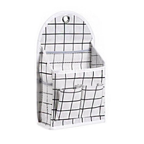 CIYISON Wall Mounted Multi-function Water Proof Bag Organizer Cotton Linen Toiletry Bag Home Hanging Storage Bag Fawn / Plaid