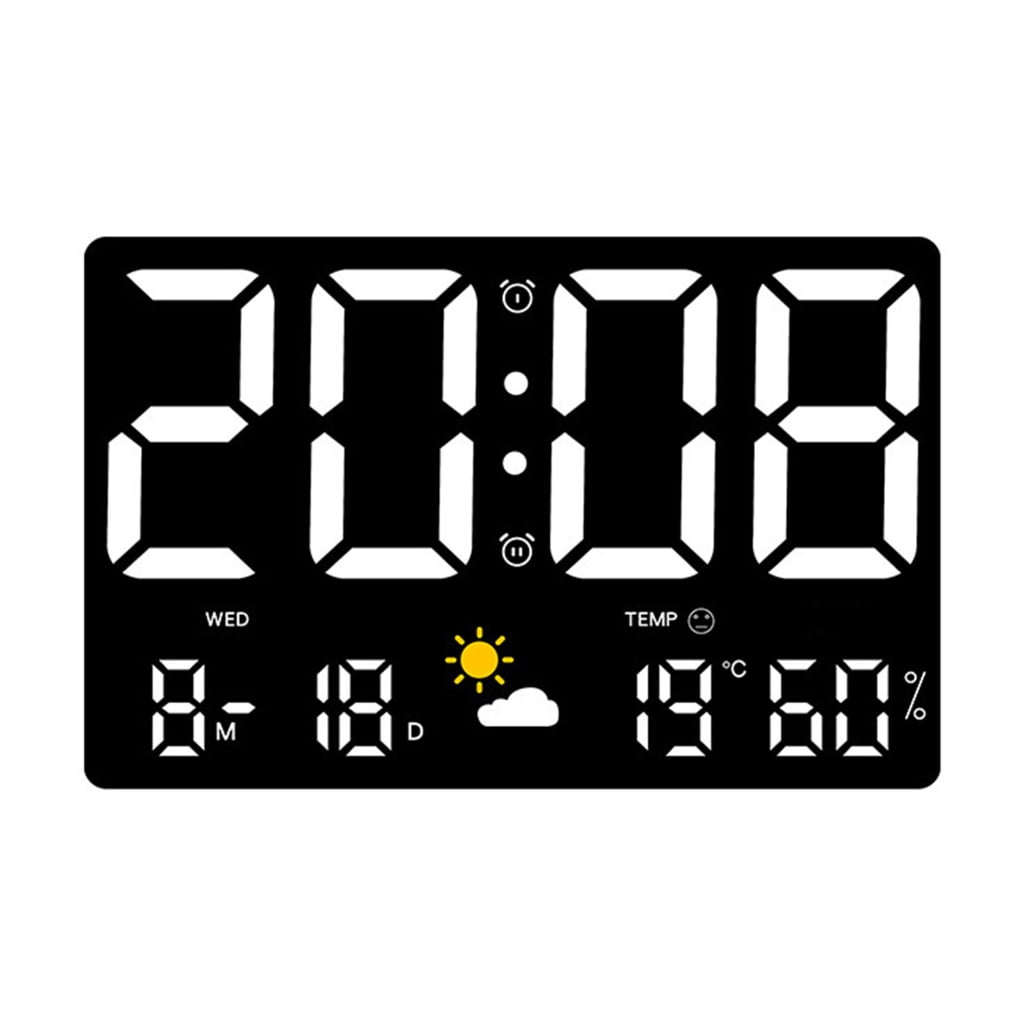 CIYISON Weather Clock with Clear Temperature Display Indoor Thermometer ...