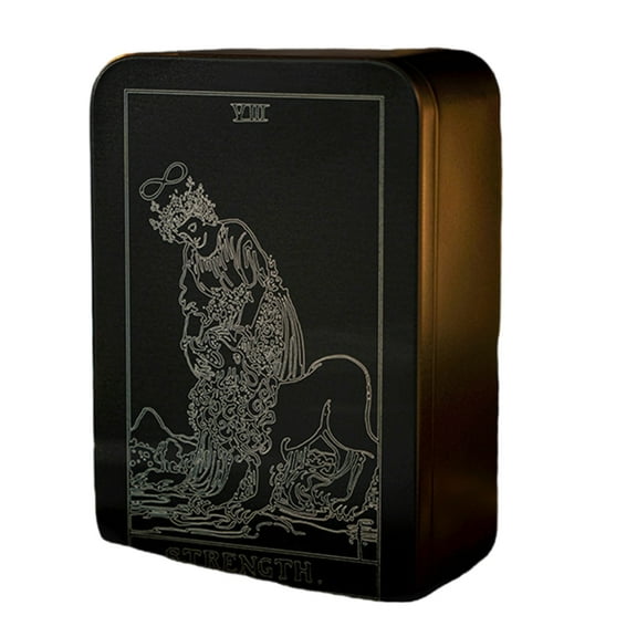 CIYISON White Line Pattern Tarot Cards Box Iron Tarot Card Case Astrologys Trinkets Box