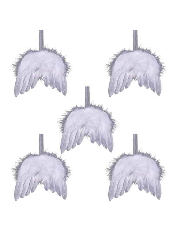 WhiteAngel Wings Ornament Sublimation Blank Products Pendant for Jewelry Keychain Diy Christmas Tree Deco Crafts
