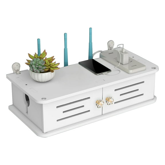 CIYISON Wifi Router Storage Box Cable Holder Wall Mounted Organizer Support Shelf