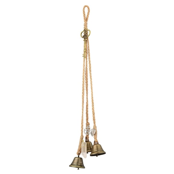 CIYISON Witch Wind Chime Rattan Metal Good Luck Handmade Doorbell Hanging Pendant for Indoor Outdoor Garden Yard Decoration Gift