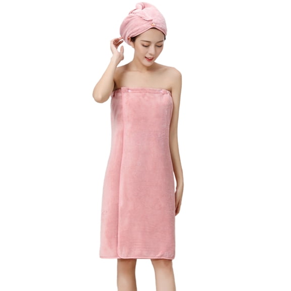 CIYISON Women Coral Velvet Bath Towel Wrap with Snap Button Shower Robe Body Cover Up