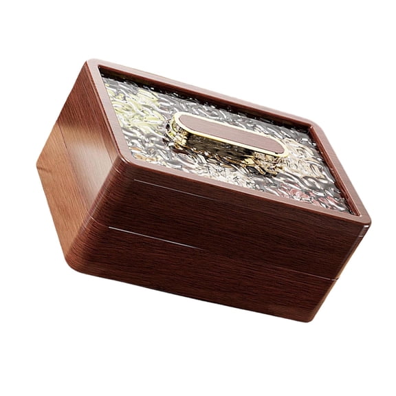 CIYISON Wood Pattern Dry Fruit Serving Box Elegant Airtight Snacks Storage Container with Lid for Kitchen or Office Organization