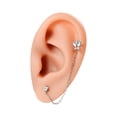 thumbnail image 1 of CIYISON Zircon Flower Piercing Studs Earrings Tassels Chain Drop Dangle Cartilage Helix Tragus Climbers Earring Double Piercing, 1 of 13