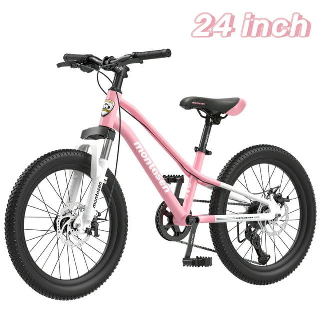 CIYOYO Kids Bicycle 24 inch Mountain bike for Boys and Girls,7 Speed Bike 812 Years Old Pink