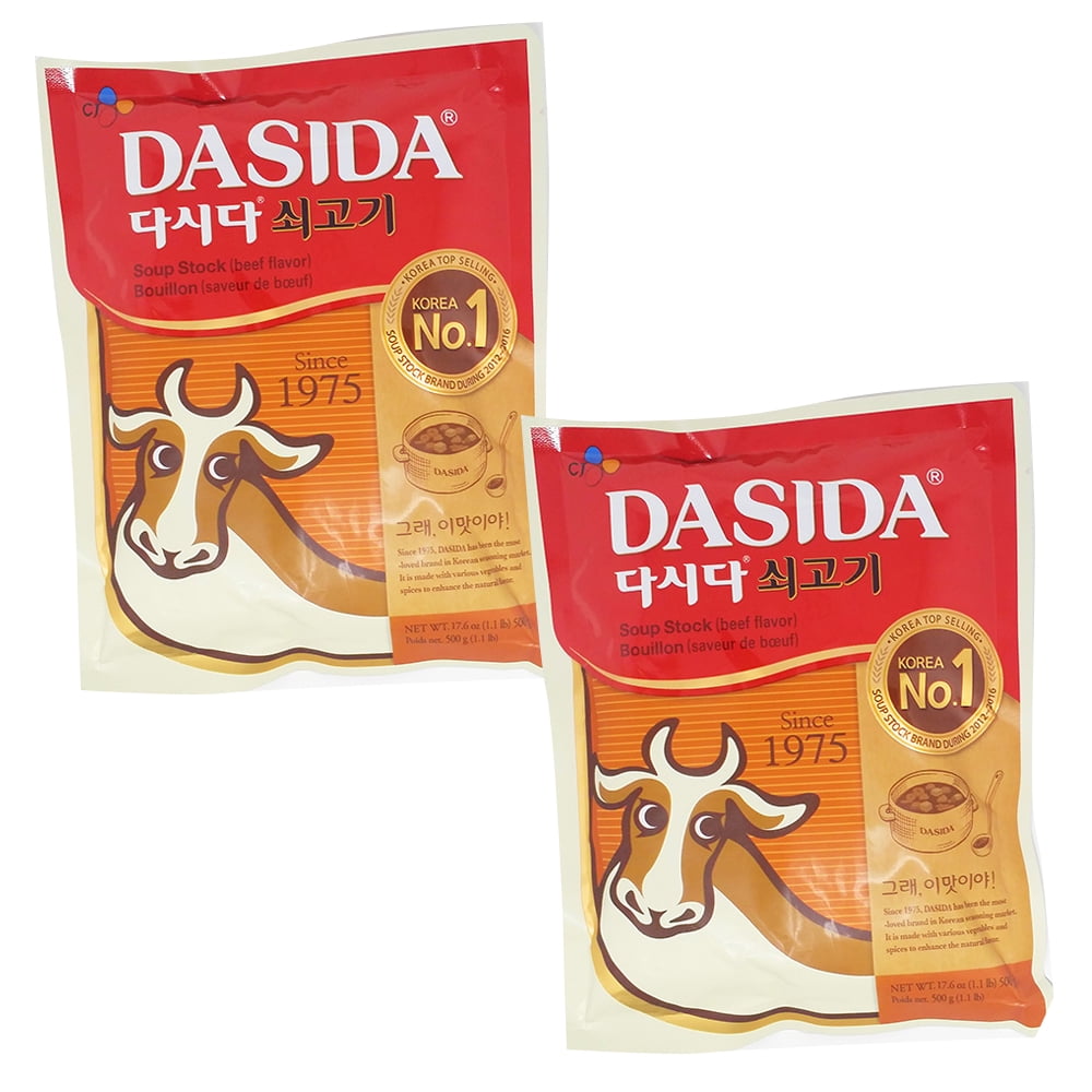 CJ Dashida Beef Flavor Soup Stock 500g (1.1lb) 2 Packs (total 1kg