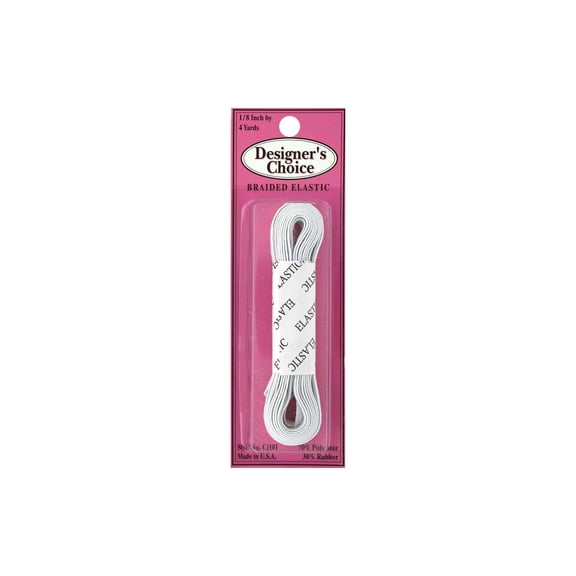 CJ Des Choice Elastic Flat Braid Pkg 1/8"x4yd W