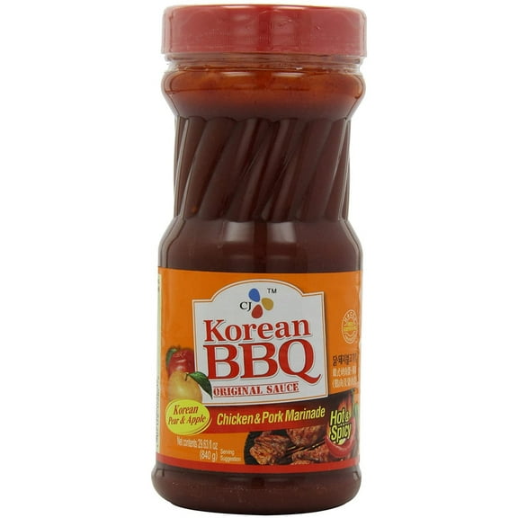 CJ Korean BBQ Sauce, Hot & Spicy (Chicken & Pork), 29.63-Ounce Bottles (Pack of 4)