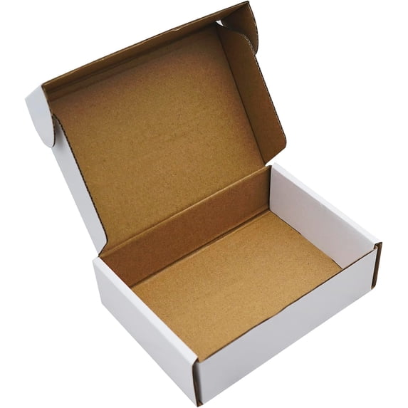 CJ Norva 25 Pcs 7x5x2 Inch Small White Shipping Boxes - Recyclable Corrugated Mailers for Storage, Packaging, Mailing, Gift Boxes, E-Commerce, Lightweight