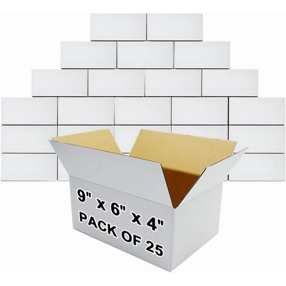 CJ Norva 25-Pcs 9x6x4 Inch Corrugated Cardboard Shipping Boxes - BM964 Small Business Mailers, Ecommerce Gift Boxes for Mailing, Storing, Gift Wrapping, Durable Moving Box