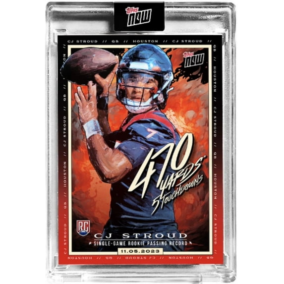 CJ Stroud 2023 Topps Now 470 Yards 5 Touchdowns Rookie Passing Record #CJ1