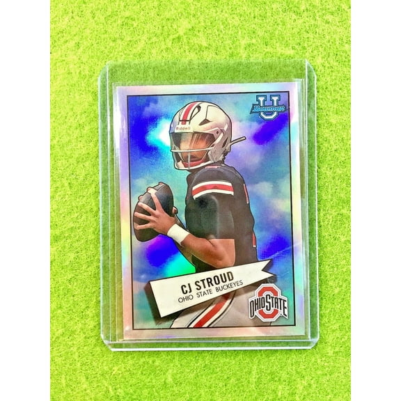CJ Stroud BOWMAN REFRACTOR SILVER PRIZM ROOKIE CARD OSU RC 2022 Topps 1952