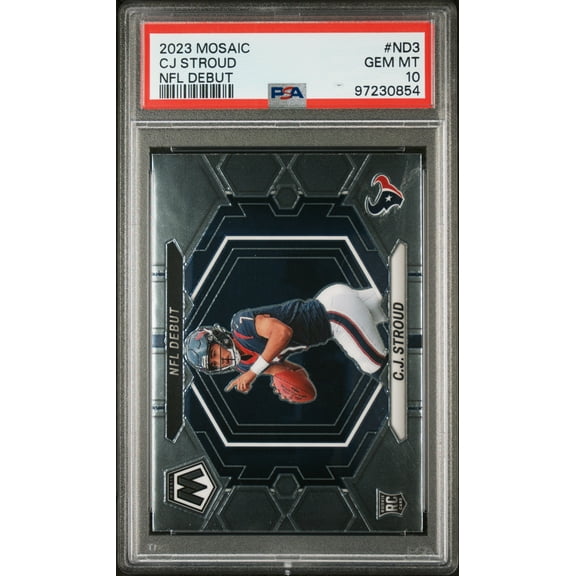 CJ Stroud Texans 2023 Panini Mosaic NFL Debut Rookie Card ND-3 PSA 10 Gem Mint