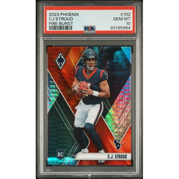 CJ Stroud Texans 2023 Panini Phoenix Fire Burst Rookie Card /340 PSA 10 Gem Mint