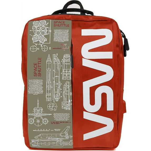 CJ TECH NASA Laptop Backpack For Women And Men - 15 Inch Laptop Bag With USB Port & Elegant Design - Waterproof Backpack With Adjustable Straps (Orange)