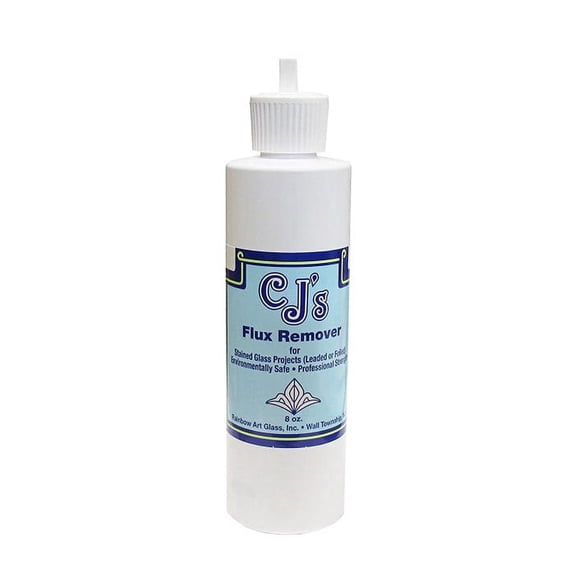 CJ's Flux Remover 8oz., Finest for Over 45 Years, Non-Toxic Cleaner for Glass Projects, Pour Spout