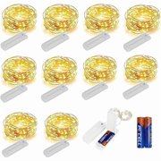 CJB 10 Pack Fairy Lights with Timer,10ft 30 LED String Lights 8 Modes Fairy Lights Battery Operated Waterproof for DIY Wedding Party Bedroom Mason Jars Christmas Decorations Warm White