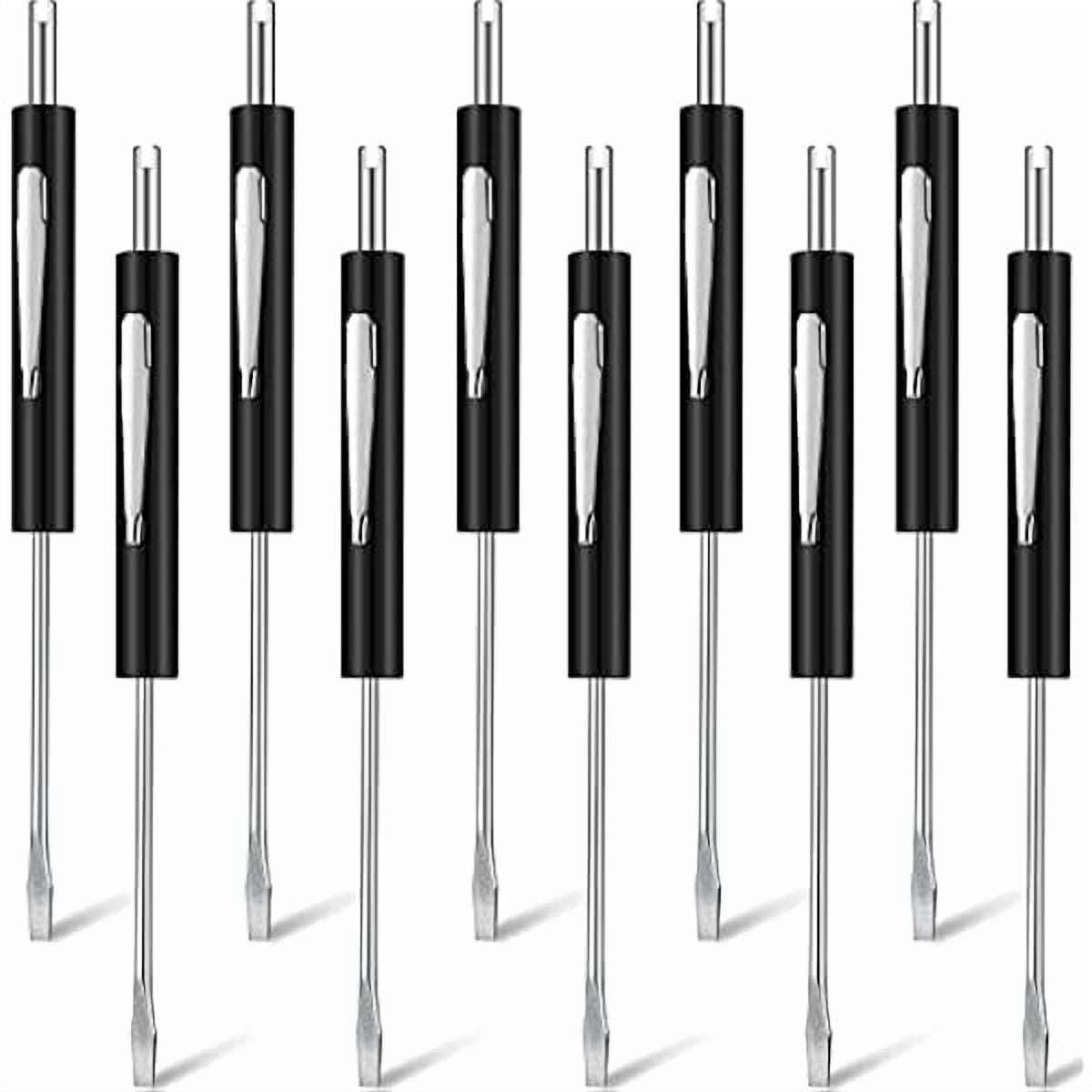 CJB 10 Pcs Pocket Screwdriver with Valve Core Removal Tools, Mini Screwdriver Set Small Dual Use Screwdriver Kit with Clip for Mechanics Electricians Electronic Technician Assembler（Black）