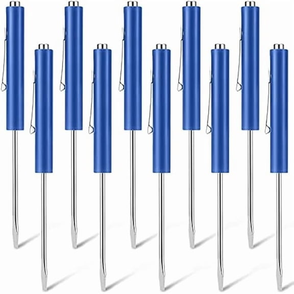 CJB 10 Pieces Pocket Screwdriver Mini Tops and Pocket Clips Magnetic Slotted Small Screw Driver with a Single Blade Head for Mechanical, Electrician(Blue)