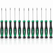 CJB 12-Piece Mini Screwdriver Set, Includes Slotted/Phillip/Star Screwdrivers, Magnetic Tips, Premium Alloy Steel, SureGrip Handle