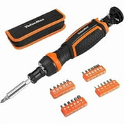 CJB 34PCS Multi-bit Ratcheting Screwdriver Set Tool, Portable Multi-purpose Ratchet Screw-driver, Slotted/Philips/Torx/Square/Hex, Nut Driver