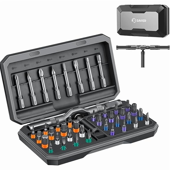 CJB 42 in 1 Magnetic Screwdriver Set, Multi Bit Free Combination Ratchet Screwdriver Set Portable Repair Tool Kit for Gifts, Furniture, Computer, Bicycle and DIY Grey