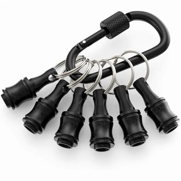 CJB 6 Pcs Drill Bit Holder Mens Gifts, 1/4 Bit Holder Key Chain, Impact Bit Holder, Quick Release Bit Organizer Cool Gadgets for Nut Driver Screwdriver&Drill Bits w/Key Chain Carabiner