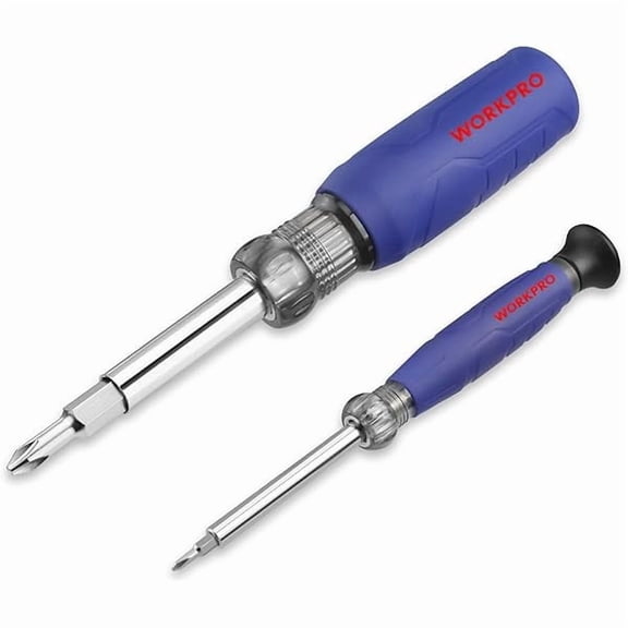CJB 6-in-1 Basic & 4-in-1 Electronics Screwdriver/Nut Driver Set Tool Confort Grip, 2PCS Portable Screw-driver, 8 Basic & Precision Bits (Philips/Slotted), 2 Nut Driver Sizes