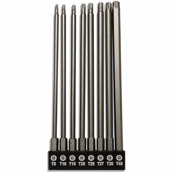CJB 8-Piece Security Bit Set, S2 Steel Magnetic Security Screwdriver Set 6 Inch Security Bits Shark Vacuum Screwdriver T8-T40 (150mm Length)