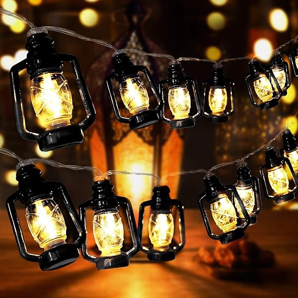 CJB Camping Lantern String Light 30 LED Camping Lights Battery and USB Operated, Happy Camper Mini Kerosene Lamp Perfect for Camping Decorations, Party, Classroom, Christmas and Travel