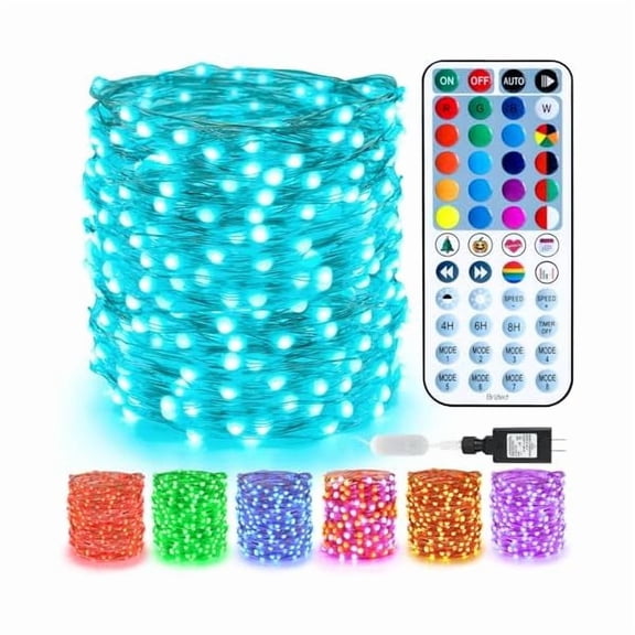 CJB Color Changing Fairy Lights, 66ft 200 LED Purple & Orange Fairy Lights with Remote, RGB Twinkle Light Dimmable Halloween Light with Timer for Christmas Halloween Party Wedding Tree Home Decor