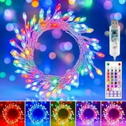 CJB Fairy Lights Color Changing - 22 Colors 20FT 200 LED Firecracker Fairy Lights with Remote, Cluster String Lights with 12 Lighting Modes, Halloween Fairy Lights for Bedroom Indoor Christmas