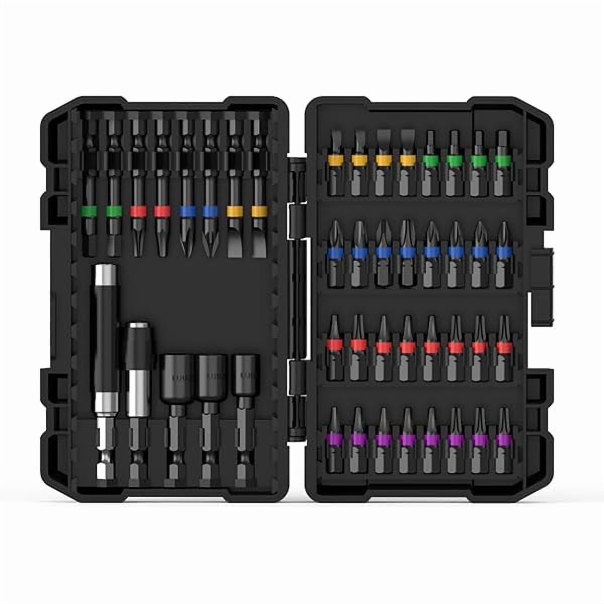 CJB Impact Driver Bit Set,45 Piece Screwdriver Bit Set,Impact Tough Screwdriving Bit Set (Black)
